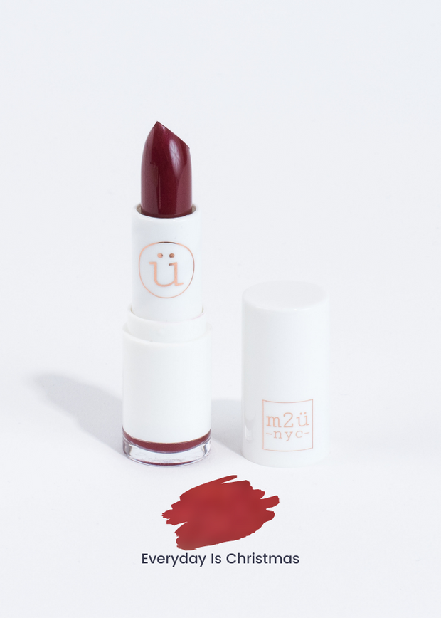 moisturizing lipstick in shade Everyday is Christmas (carmine red)