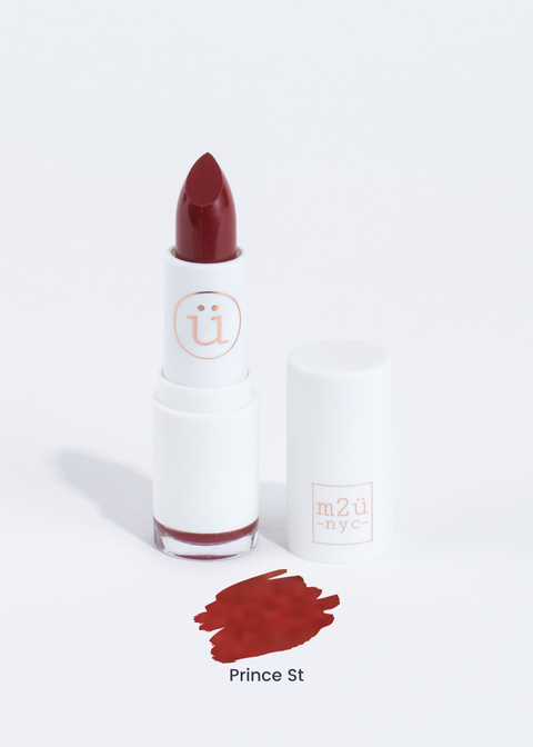 matte lipstick in shade Prince St (blood red)