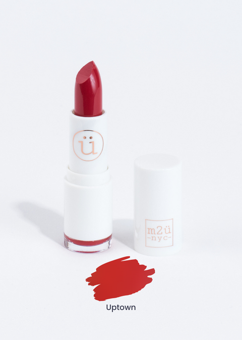 moisturizing lipstick in shade Uptown (scarlet red)