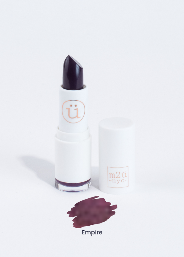 matte lipstick in shade Empire (dark purple plum)