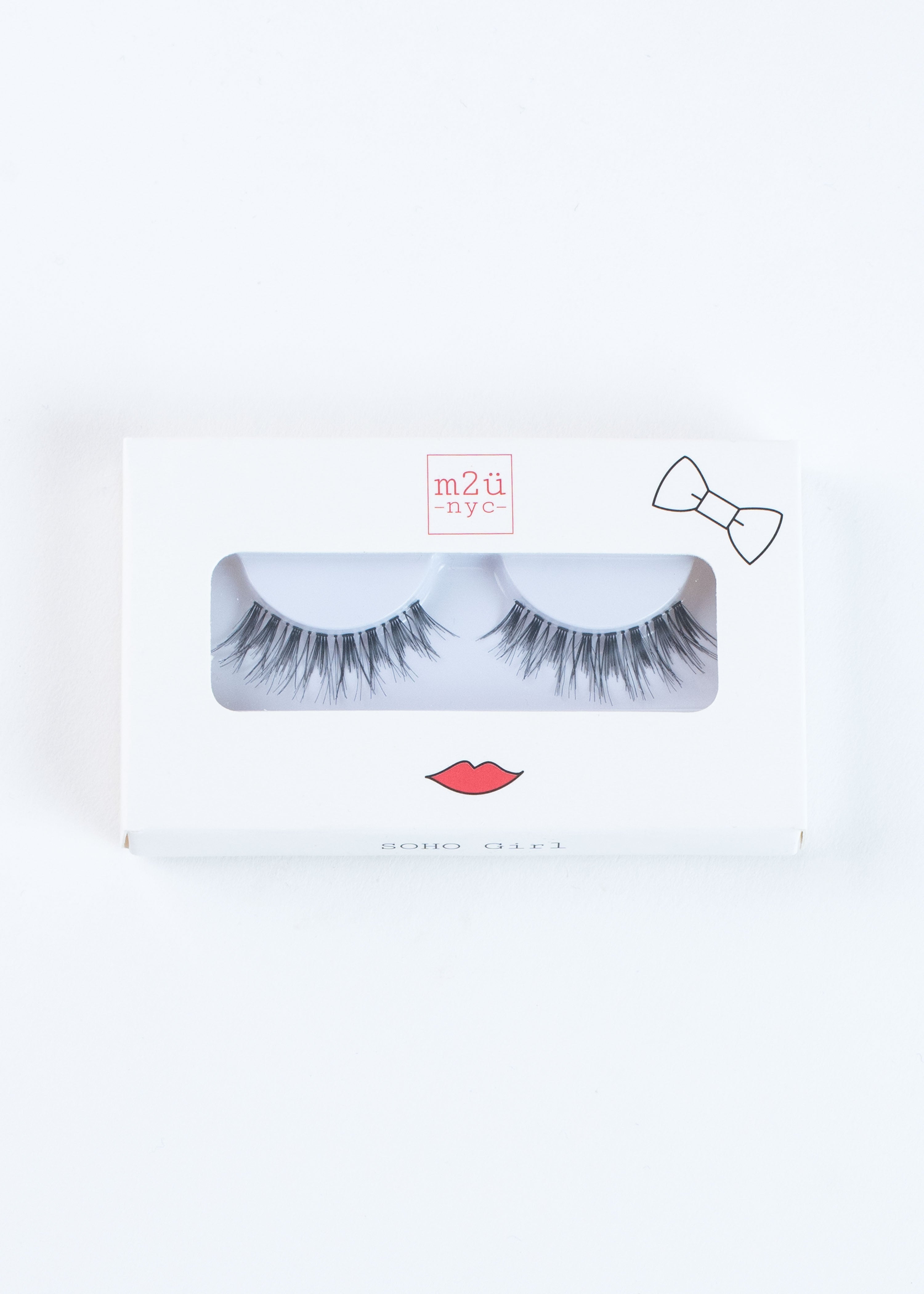 a pair of full-volume stacked style false eyelashes that gives a retro look